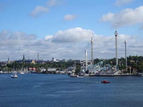 Blick auf den Stockholmer Vergnügungspark Gröna Lund