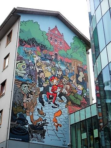 Eine von unzähligen Comic-Fassaden in Brüssel